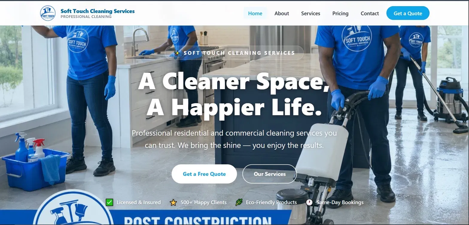 Soft Touch Cleaning Services website