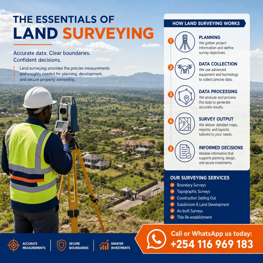Land surveying infographic posted for Spatial Group Networks